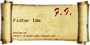 Fidler Ida névjegykártya